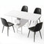 Artiss Dining Table and Chairs Set 5pcs Foldable with 2 Drawers Black and White