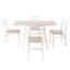 Artiss Dining Table and Chairs Set 5pcs with Extendable 60-120cm Drop-Leaf Table Natural White