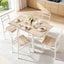 Artiss Dining Table and Chairs Set 5pcs with Extendable 60-120cm Drop-Leaf Table Natural White