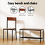 Artiss Dining Table and Chairs Set of 4 Storage Bench Kitchen Furniture Walnut
