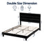 Artiss Double Bed Frame Upholstered Platform Base with Geometric Headboard Black Velvet