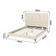 Artiss Double Bed Frame Upholstered Platform Bed with Tufted Headboard 300kg Support
