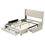 Artiss Double Bed Frame with Charging Station and Storage Drawers Beige 300KG Noise Free