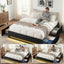 Artiss Double Bed Frame with Storage Drawers RGB Lights Charging Station Upholstered Fabric