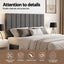 Artiss Double Bed Frame with Storage Grey Velvet Headboard Gas Lift Platform Base