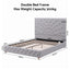 Artiss Double Bed Frame with Tufted Headboard and Plywood Slats Grey