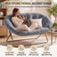 Artiss Double Saucer Chair Soft Faux Fur Lounge Foldable Oversize Chair for Bedroom Grey