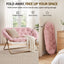 Artiss Double Saucer Chair Soft Faux Fur Lounge Foldable Oversize Chair for Bedroom Pink