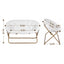 Artiss Double Saucer Chair Soft Faux Fur Lounge Foldable Oversize Chair for Bedroom White