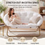 Artiss Double Saucer Chair Soft Faux Fur Lounge Foldable Oversize Chair for Bedroom White