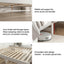 Artiss Double Wooden Bed Frame with 2 Drawer Platform Bed with 108cm Solid High Headboard White Bed Base for Bedroom Easy Assembly