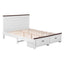 Artiss Double Wooden Bed Frame with 2 Drawer Platform Bed with 108cm Solid High Headboard White Bed Base for Bedroom Easy Assembly