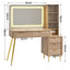 Artiss Dressing Table LED Vanity Desk Charging Station Wood