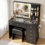 Artiss Dressing Table LED Vanity Desk Set Stool Black