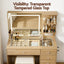 Artiss Dressing Table LED Vanity Desk Set Stool Wood