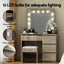 Artiss Dressing Table Set Stool 12 Led Bulbs Wood