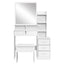 Artiss Dressing Table Stool Set 4 Drawers White