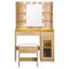 Artiss Dressing Table Vanity Desk Set 10 LED Bulbs RGB Light Wood