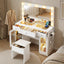 Artiss Dressing Table Vanity Desk Set LED Bulbs RGB Light White