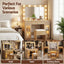 Artiss Dressing Table Vanity Desk Set LED Bulbs RGB Light Wood