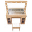 Artiss Dressing Table Vanity Desk Set LED Bulbs RGB Light Wood