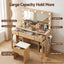 Artiss Dressing Table Vanity Desk Set LED Bulbs RGB Light Wood