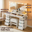 Artiss Dressing Table Vanity Desk Set Stool LED Bulbs White