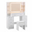 Artiss Dressing Table Vanity Desk Set Stool LED Charging Station White