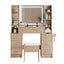 Artiss Dressing Table Vanity Desk Set Stool LED Charging Station Wood