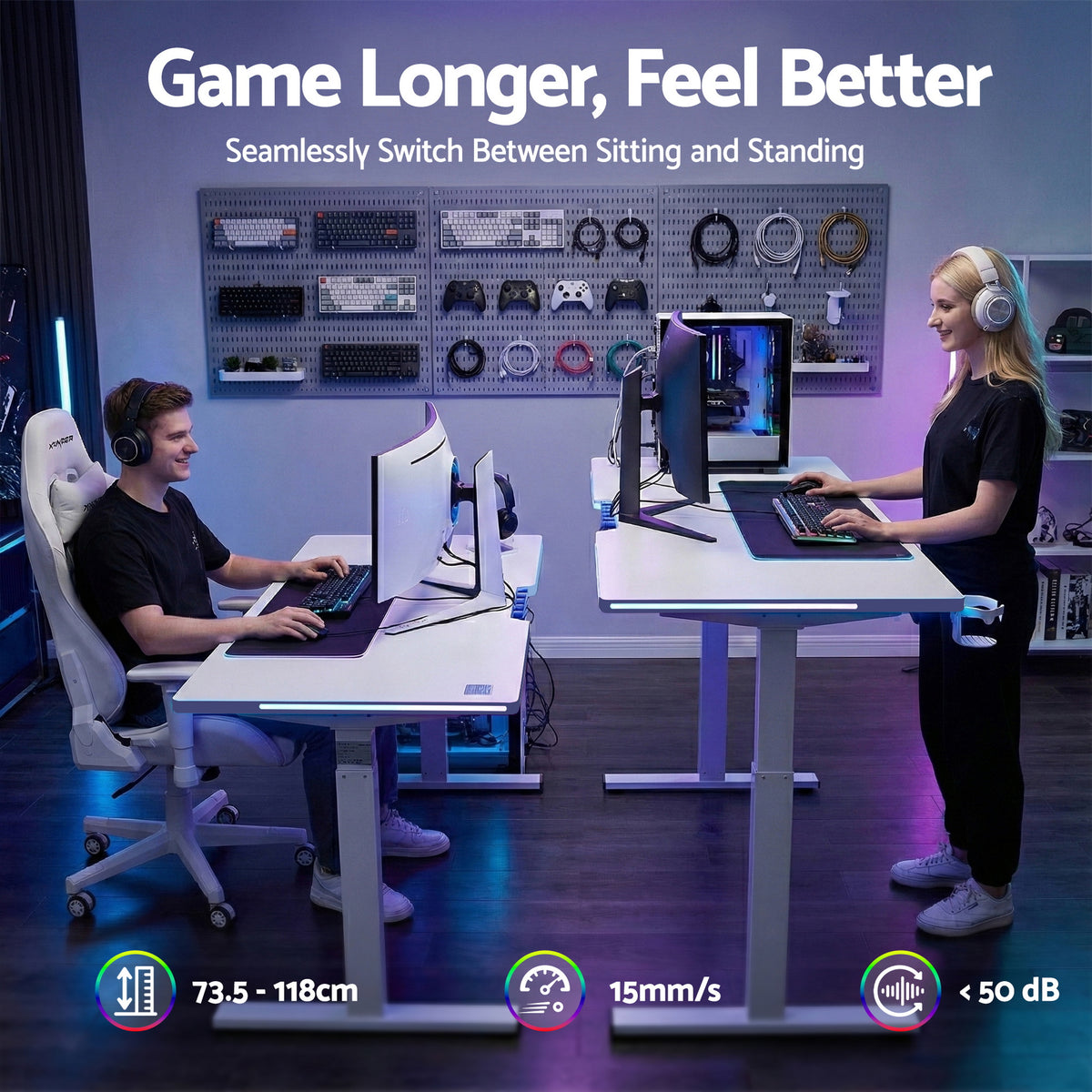 Artiss Electric Standing Desk Height Adjustable Gaming Desk Home Office 140cm