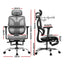 Artiss Ergonomic Office Chair Footrest Grey