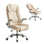 Artiss Executive Office Chair Leather Tilt Beige