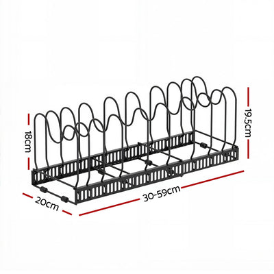 Artiss Expandable Pots and Pans Organizer Rack Cookware Holder Kitchen Cabinet Rack