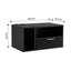 Artiss Floating Bedside Table with Charging Station Black Nightstand 1 Drawer