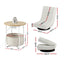 Artiss Floor Lounge & Round Coffee Table Side End Table with Charging Station Set