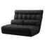 Artiss Floor Lounge Sofa Bed 2-seater Charcoal Suede