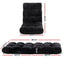 Artiss Floor Lounge Sofa Bed Flannel Fabric Black