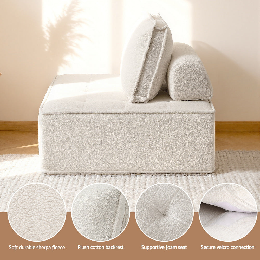 Artiss Floor Sofa Lounge Chair 4 Seater with Pillow