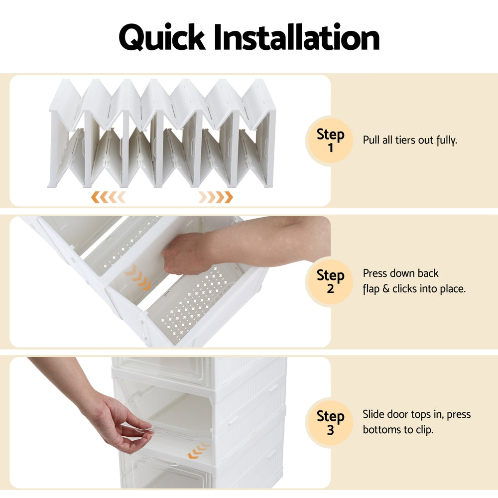 Artiss Foldable Shoe Rack Organizer 6 Tier Storage Shelf Hallway