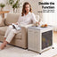 Artiss Foldable Storage Cabinet Stackable Box 2 Doors Rolling Organiser White