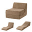 Artiss Folding Sofa Bed Convertible Armless Foam Floor Futon Lounger Couch Brown