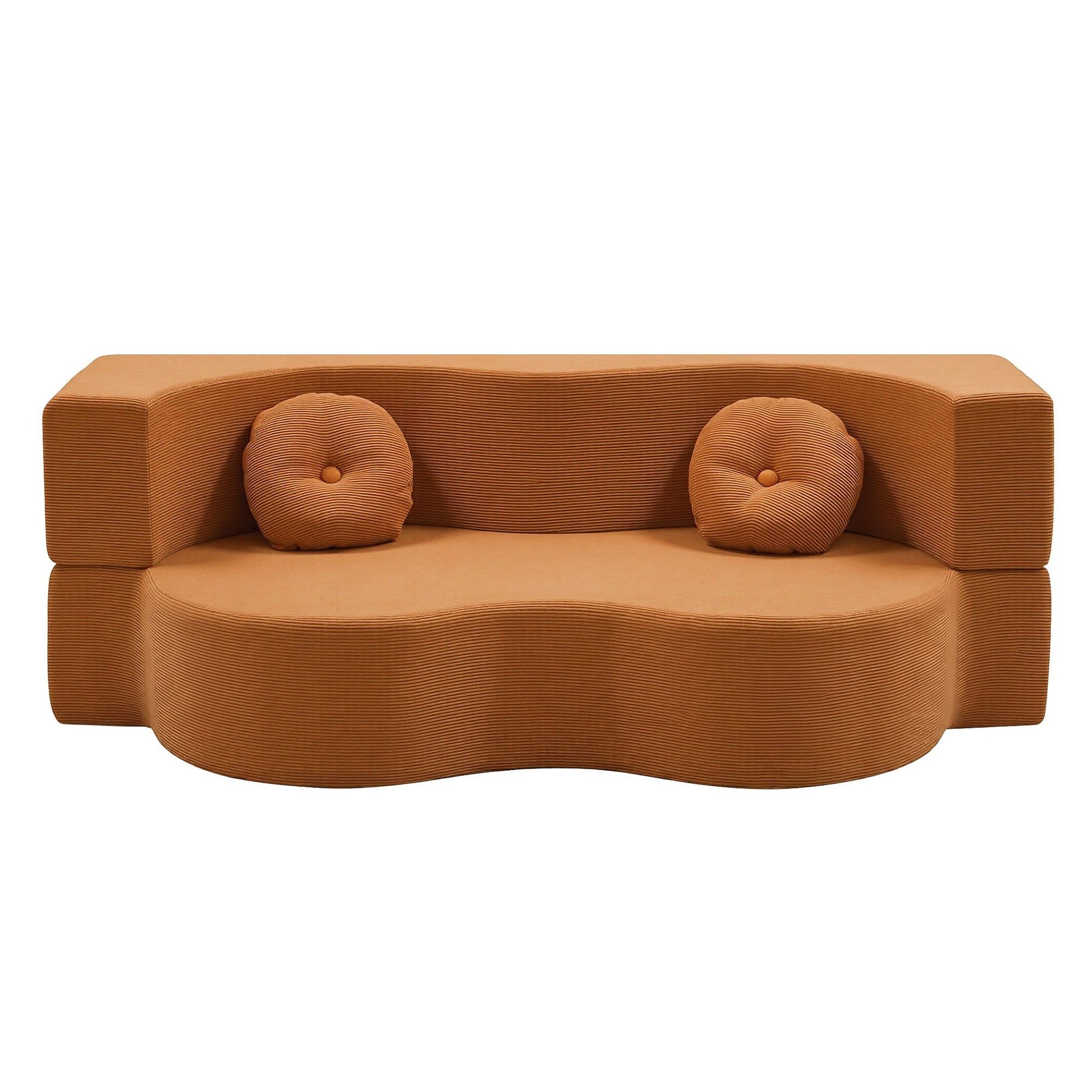 Artiss Folding Sofa Bed Floor Couch 2-in-1 Convertible Futon Loveseat Orange