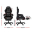 Artiss Gaming Office Chair 12 RGB LED Massage Computer Work Seat Footrest Black