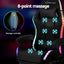 Artiss Gaming Office Chair 12 RGB LED Massage Computer Work Seat Footrest Black