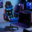 Artiss Gaming Office Chair 12 RGB LED Massage Computer Work Seat Footrest Blue