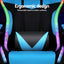 Artiss Gaming Office Chair 12 RGB LED Massage Computer Work Seat Footrest Cyan