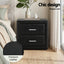 Artiss Gas Lift Queen Bed Frame and 2 Bedside Table Set Leather Black