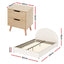 Artiss Gas Lift Queen Bed Frame with Bedside Table Set Boucle Fabric Upholstered Platform Bed Nightstand