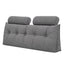 Artiss Headboard Pillow Double Wedge Backrest Triangular with 2 Cushions Grey