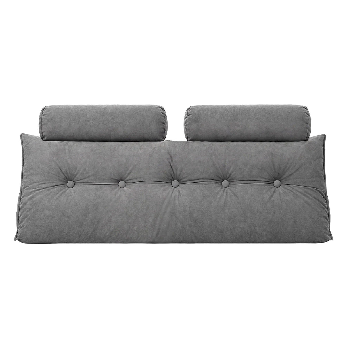 Artiss Headboard Pillow Double Wedge Backrest Triangular with 2 Cushions Grey
